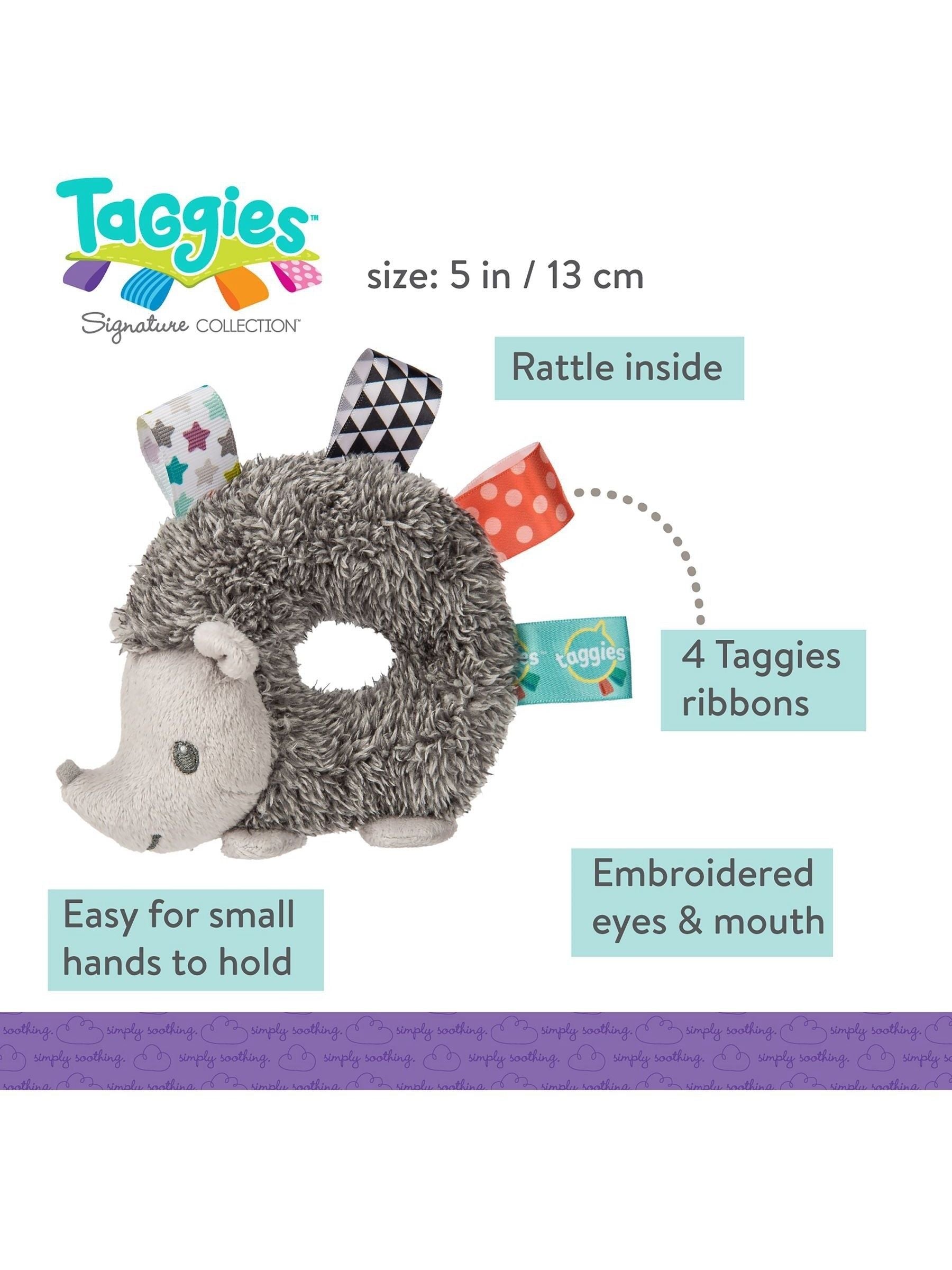 Aurora World Taggies hedgehog baby rattle 10cm, UK version
