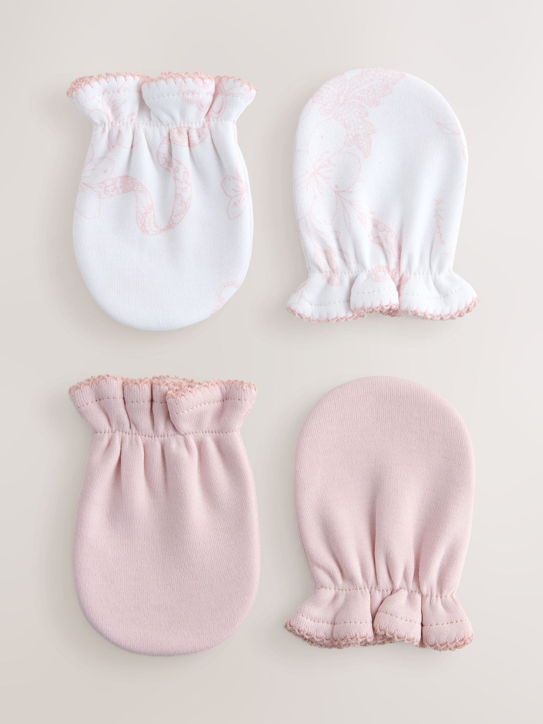 Baker by Ted Baker pink and white mittens 2 pack (British brand)