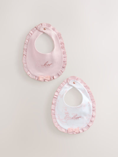 Next Baker by Ted Baker 2 Pack Pink Layette Baby Bibs- Buy online at McGrocer