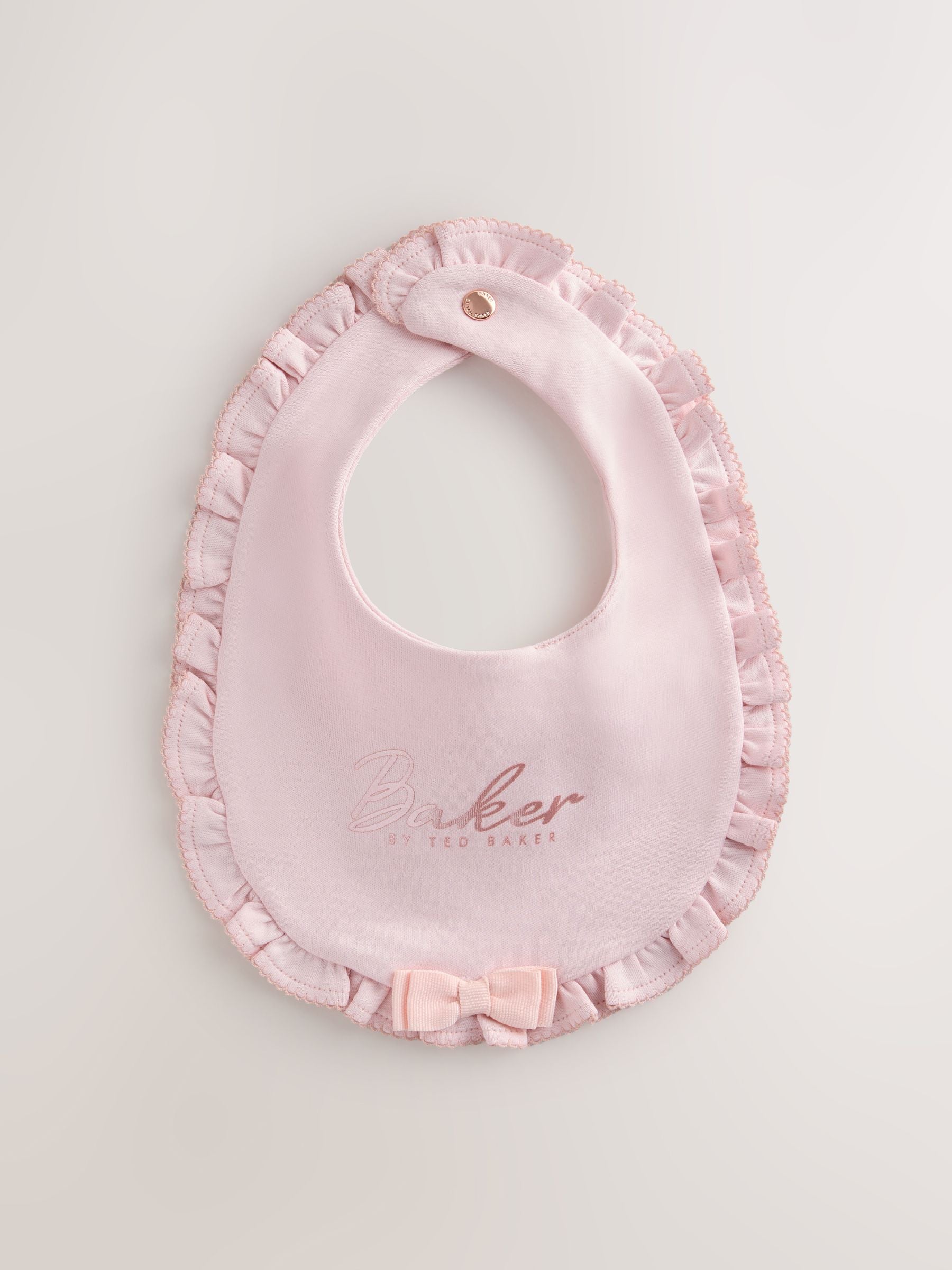 Baker by Ted Baker pink baby bibs with ruffle trim, UK version