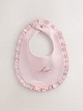 Baker by Ted Baker pink baby bibs with ruffle trim, UK version