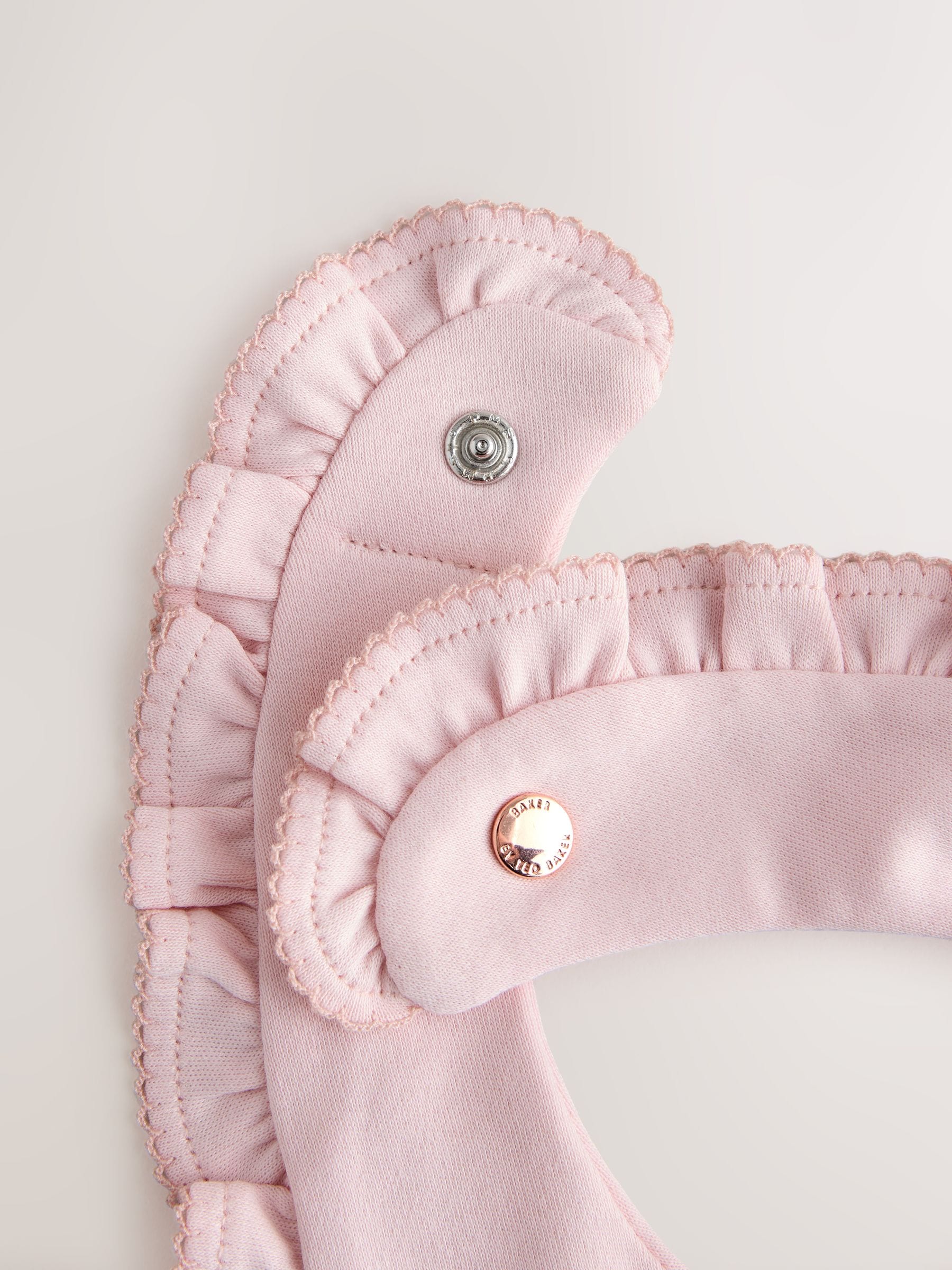 Baker by Ted Baker pink baby bibs with ruffle trim, UK version