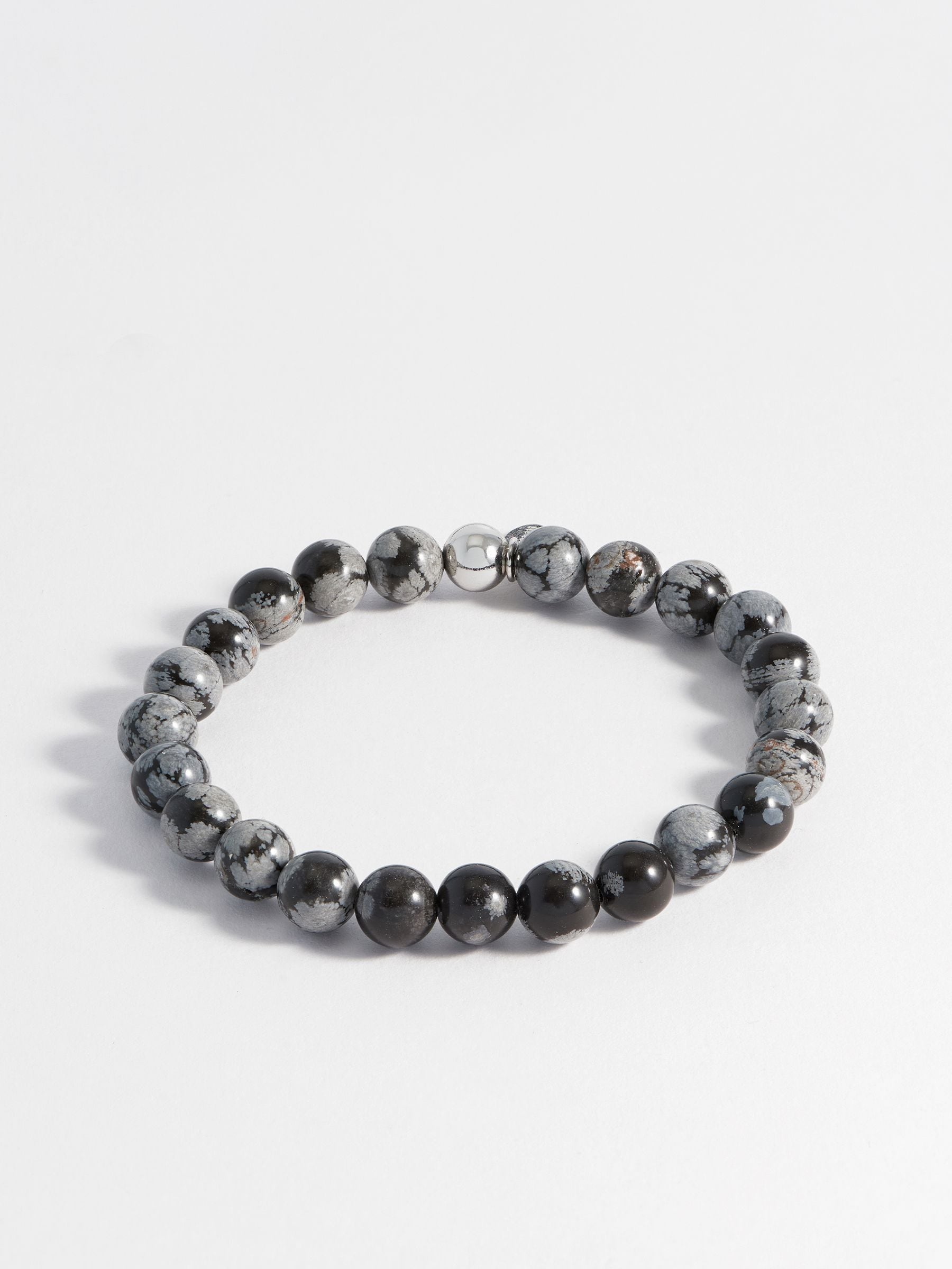 Bartlett Silver Tone Obsidian Beaded Bracelet - British product