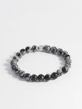 Bartlett Silver Tone Obsidian Beaded Bracelet