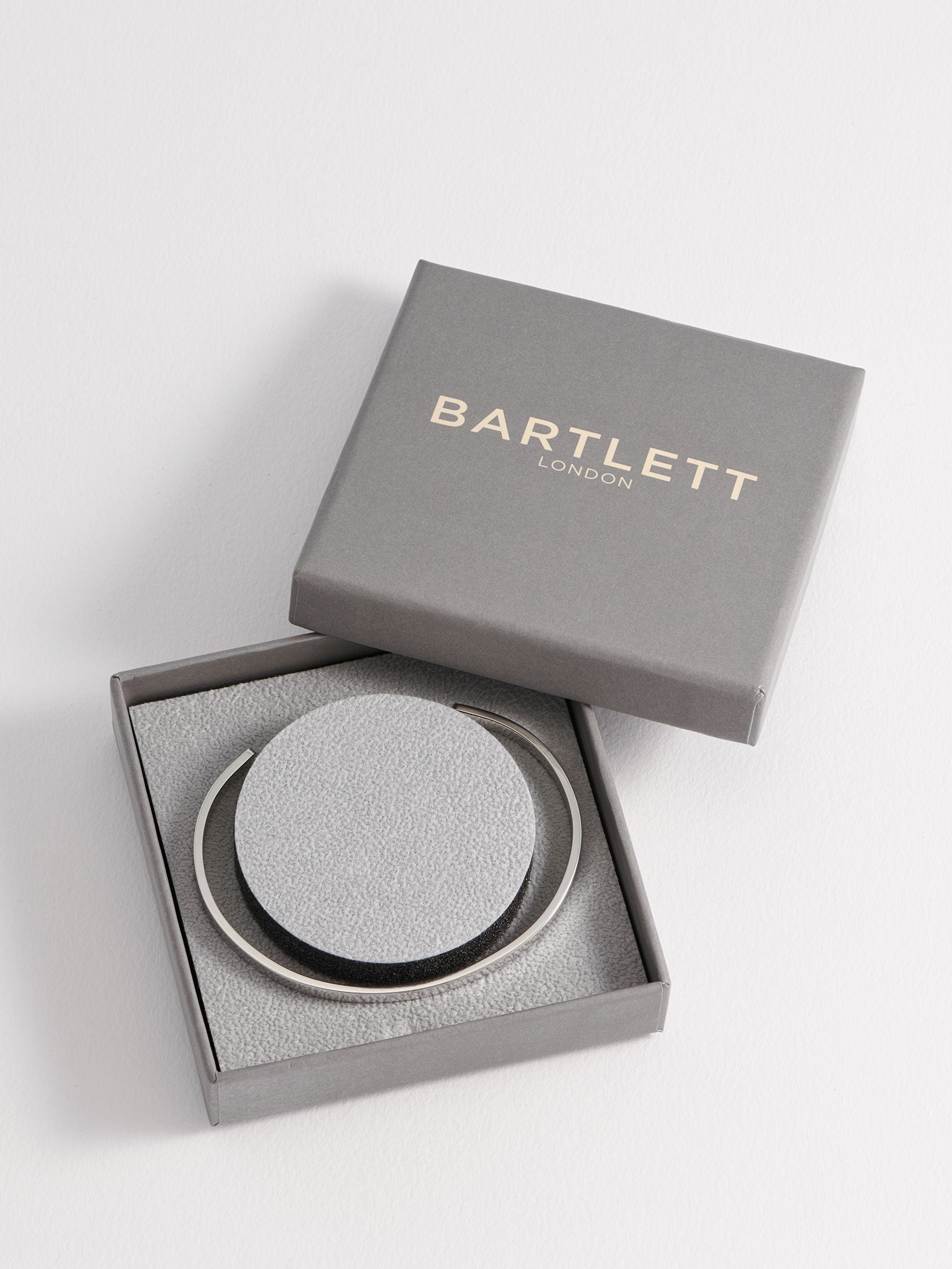 Bartlett silver tone fine bangle - British product