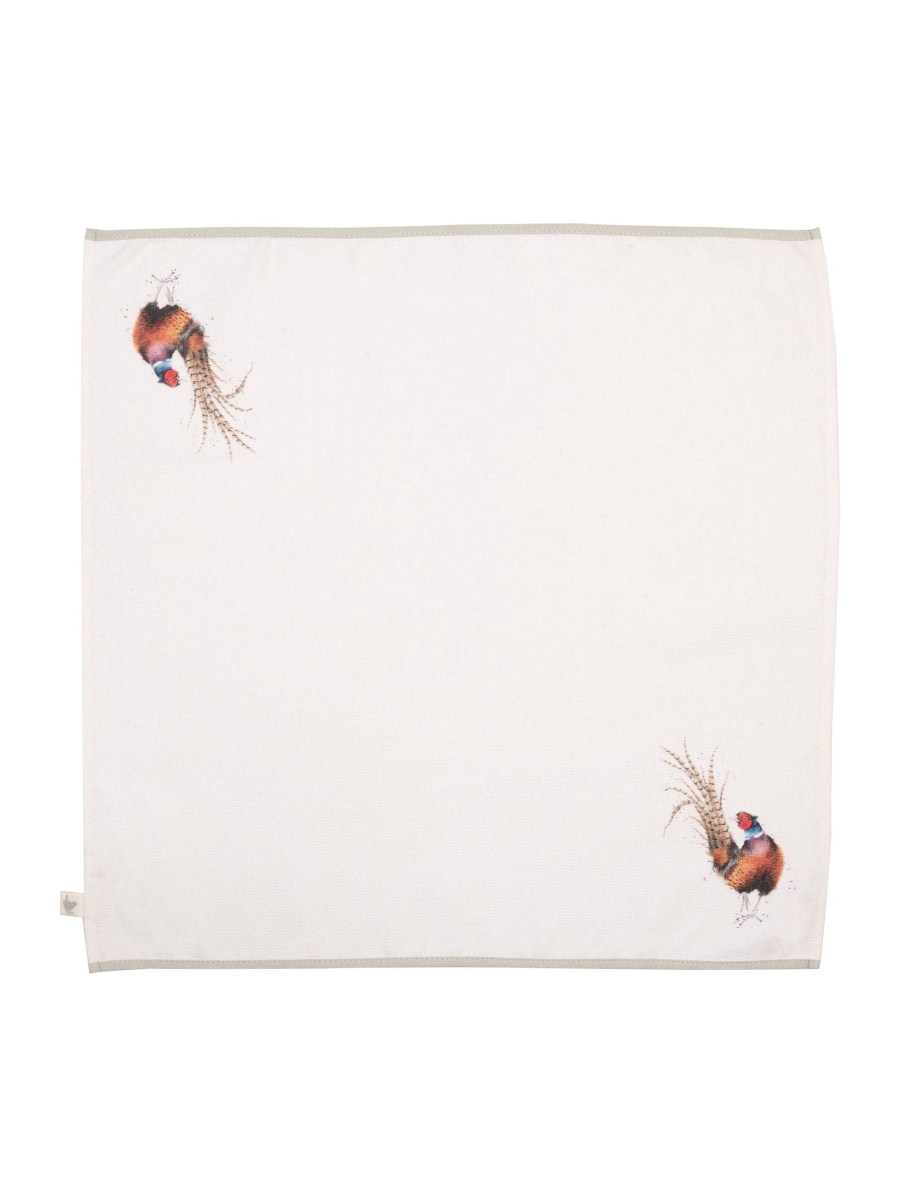 Wrendale set of four animal print fabric napkins - British product