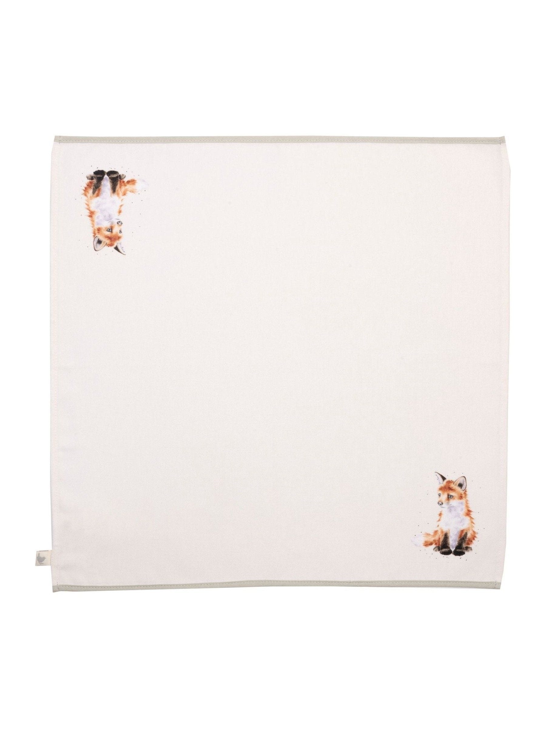 Wrendale set of four animal print fabric napkins - British product