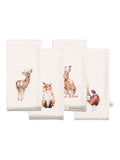Wrendale set of four animal print fabric napkins - British product