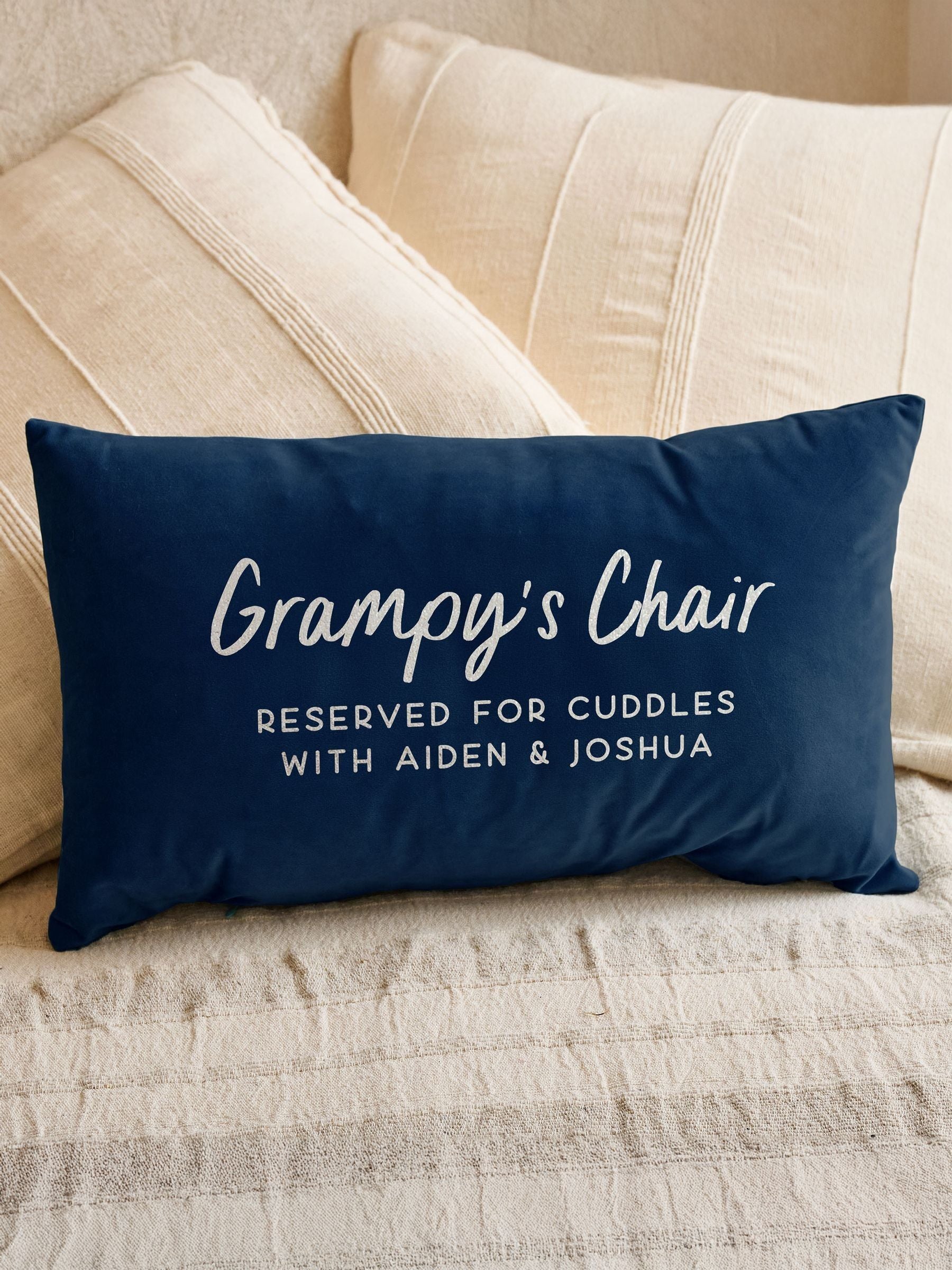 No Ordinary Gift personalised velvet cushion 50x30cm - British product