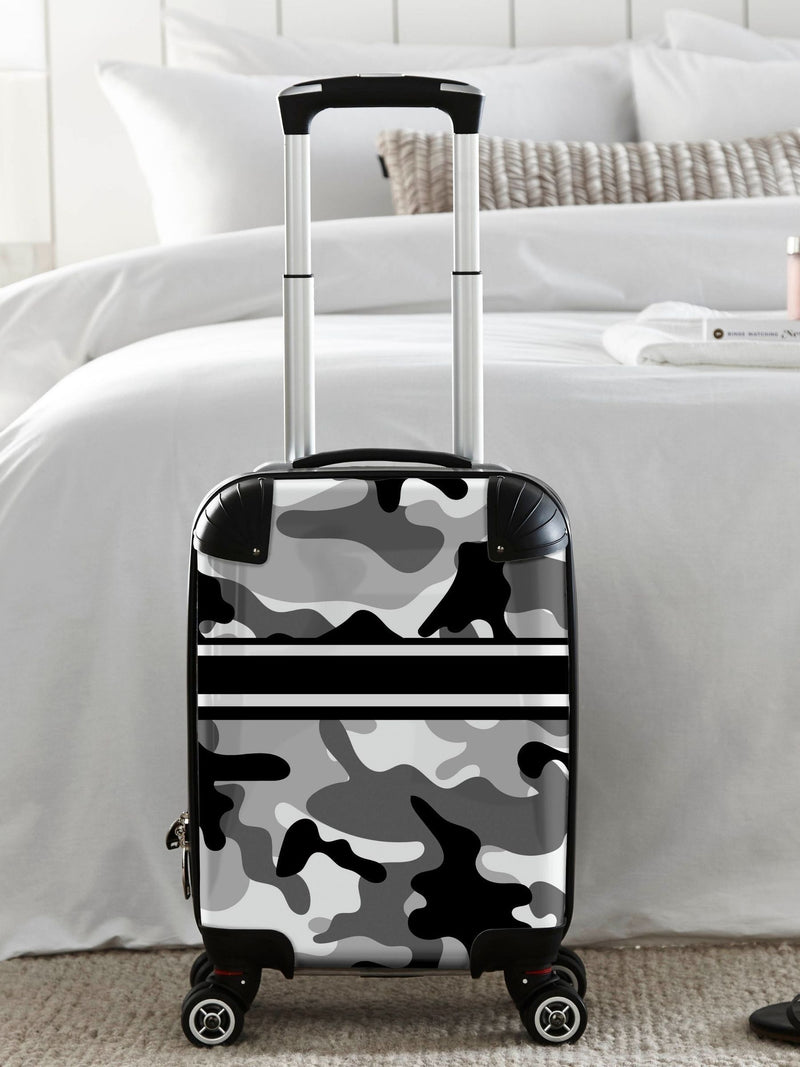 Koko Blossom personalised camoflage suitcase, imported from the UK
