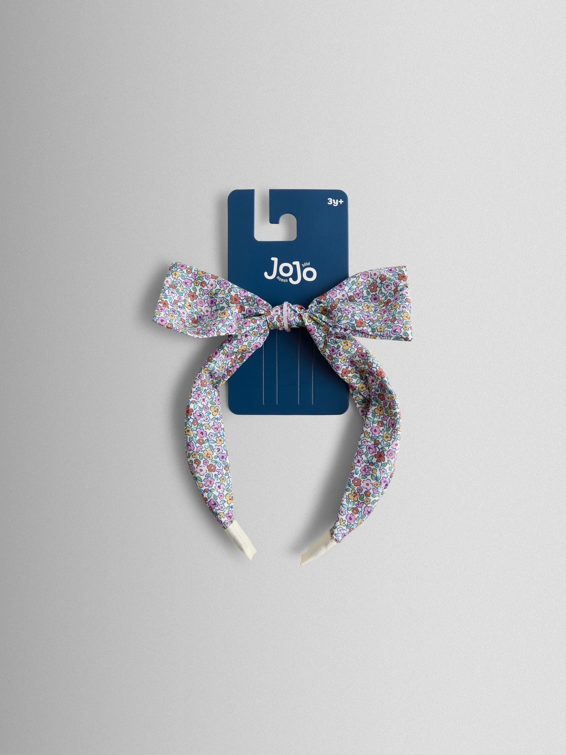 JoJo Maman Bébé yellow floral bow headband, imported from the UK
