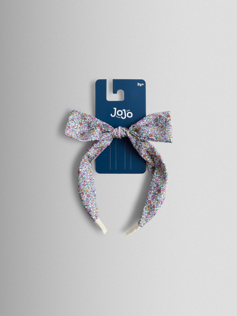 JoJo Maman Bébé yellow floral bow headband, imported from the UK