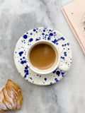 Hot Pottery Set of 4 Blueberry Splatter Espresso Set