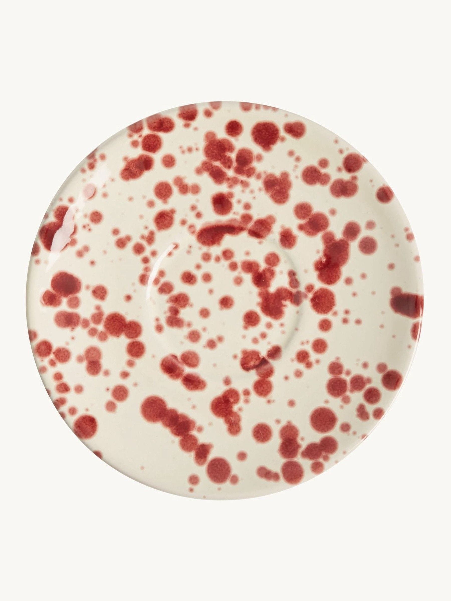 Hot Pottery cranberry splatter espresso set of 4 (British brand)
