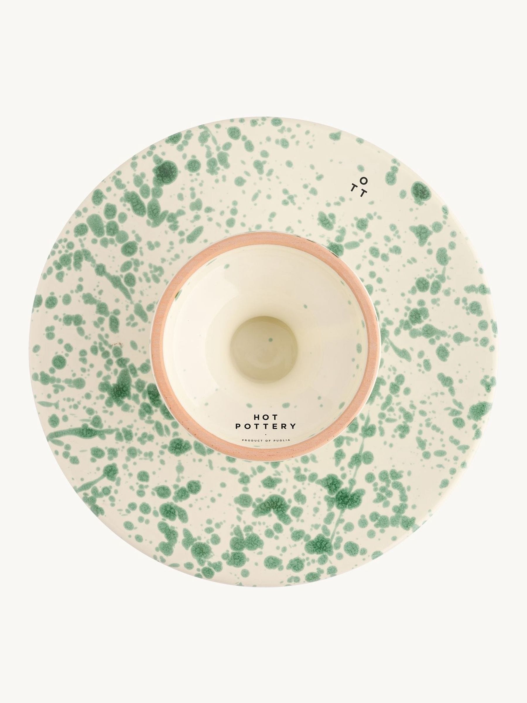 Hot Pottery pistachio splatter cake stand (British brand)