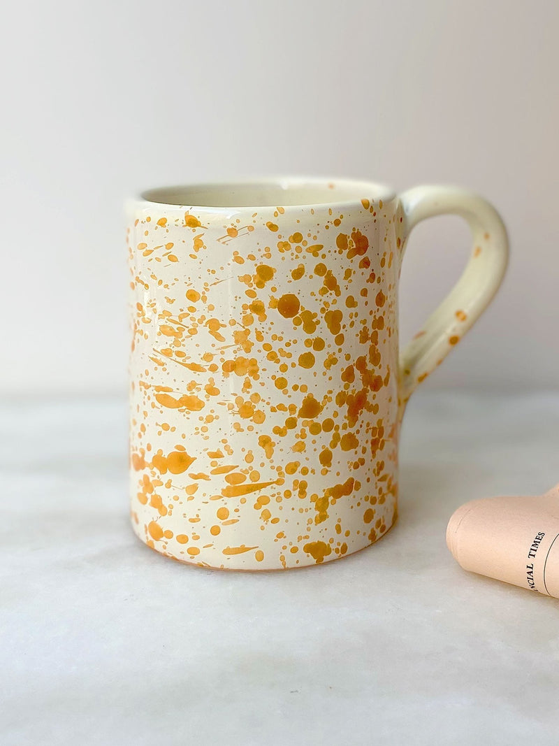 Hot Pottery Set of 4 Burnt Orange Splatter Mugs