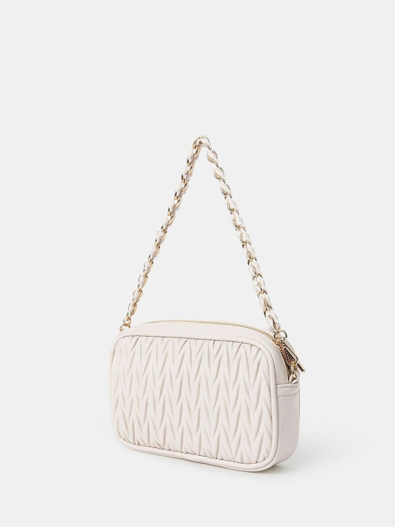 Accessorize cream small ruched cross-body bag - British product