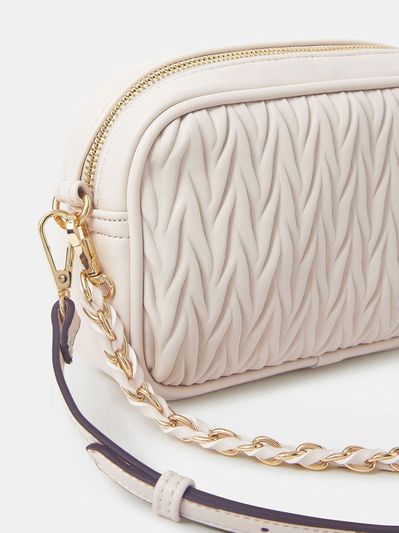 Accessorize cream small ruched cross-body bag - British product