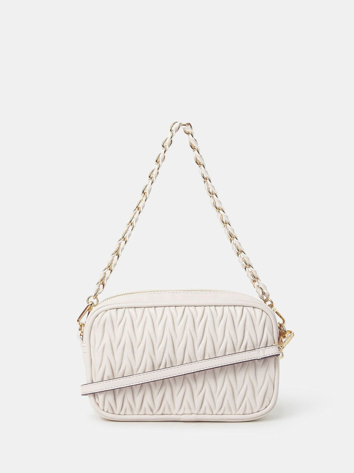 Accessorize cream small ruched cross-body bag - British product