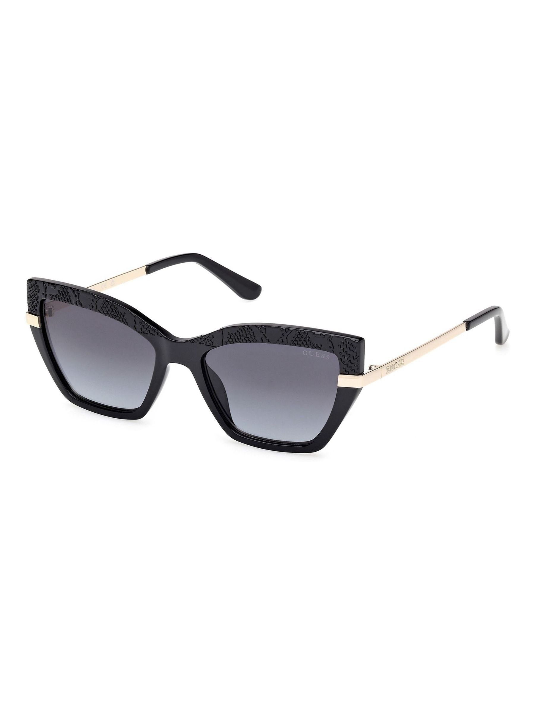 Guess black rectangular sunglasses with snake print, UK version