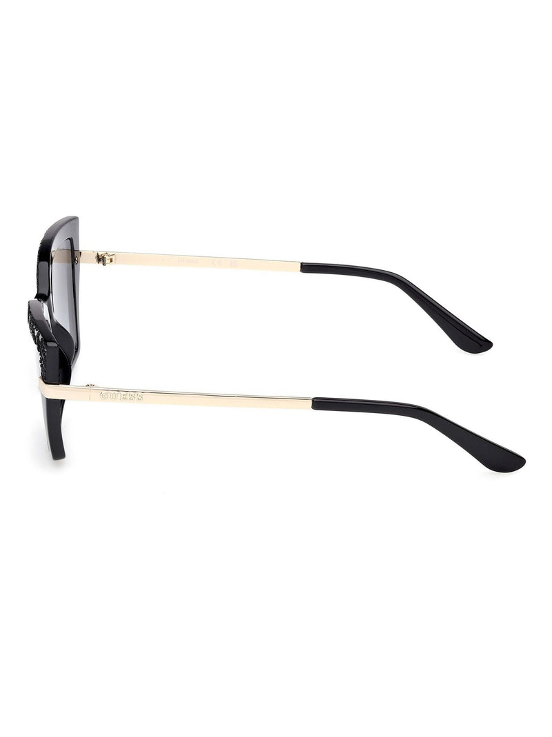 Guess black rectangular sunglasses with snake print, UK version