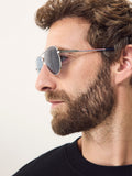 GANT cream metal aviator sunglasses for men - British product