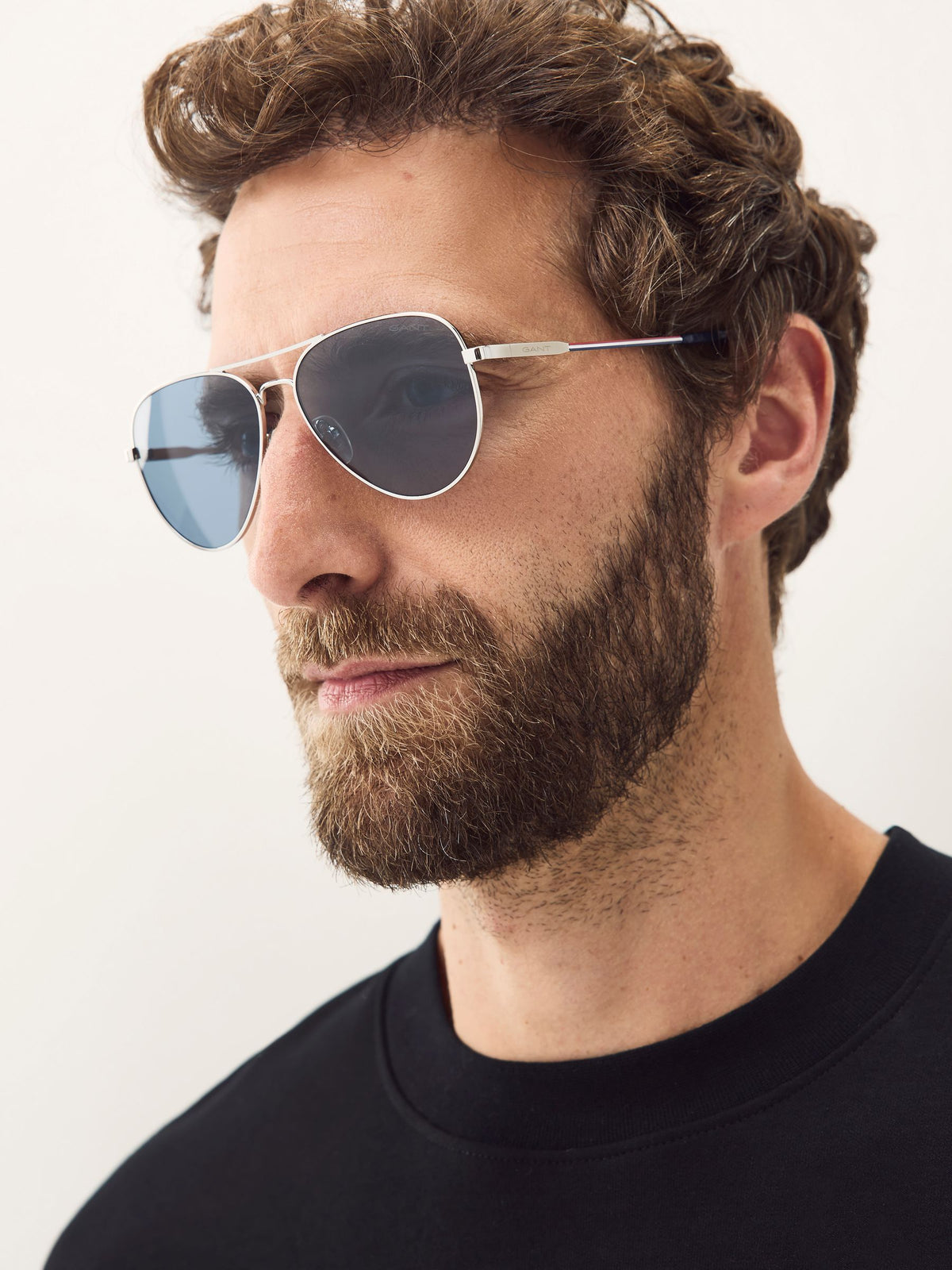 GANT cream metal aviator sunglasses for men - British product