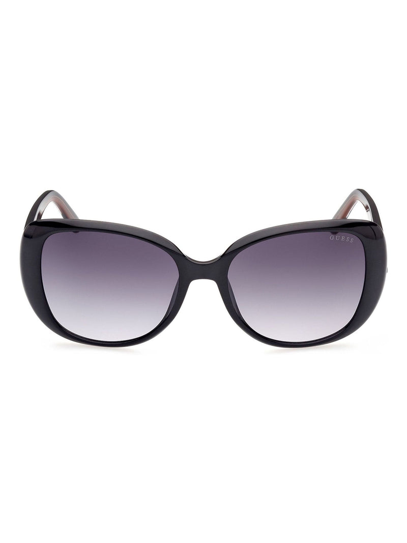 Guess shiny black rectangular acetate sunglasses, UK version