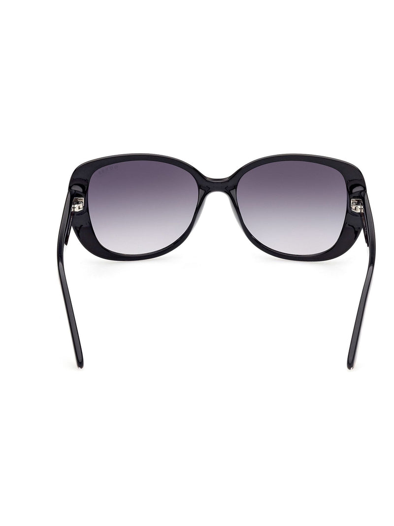 Guess shiny black rectangular acetate sunglasses, UK version