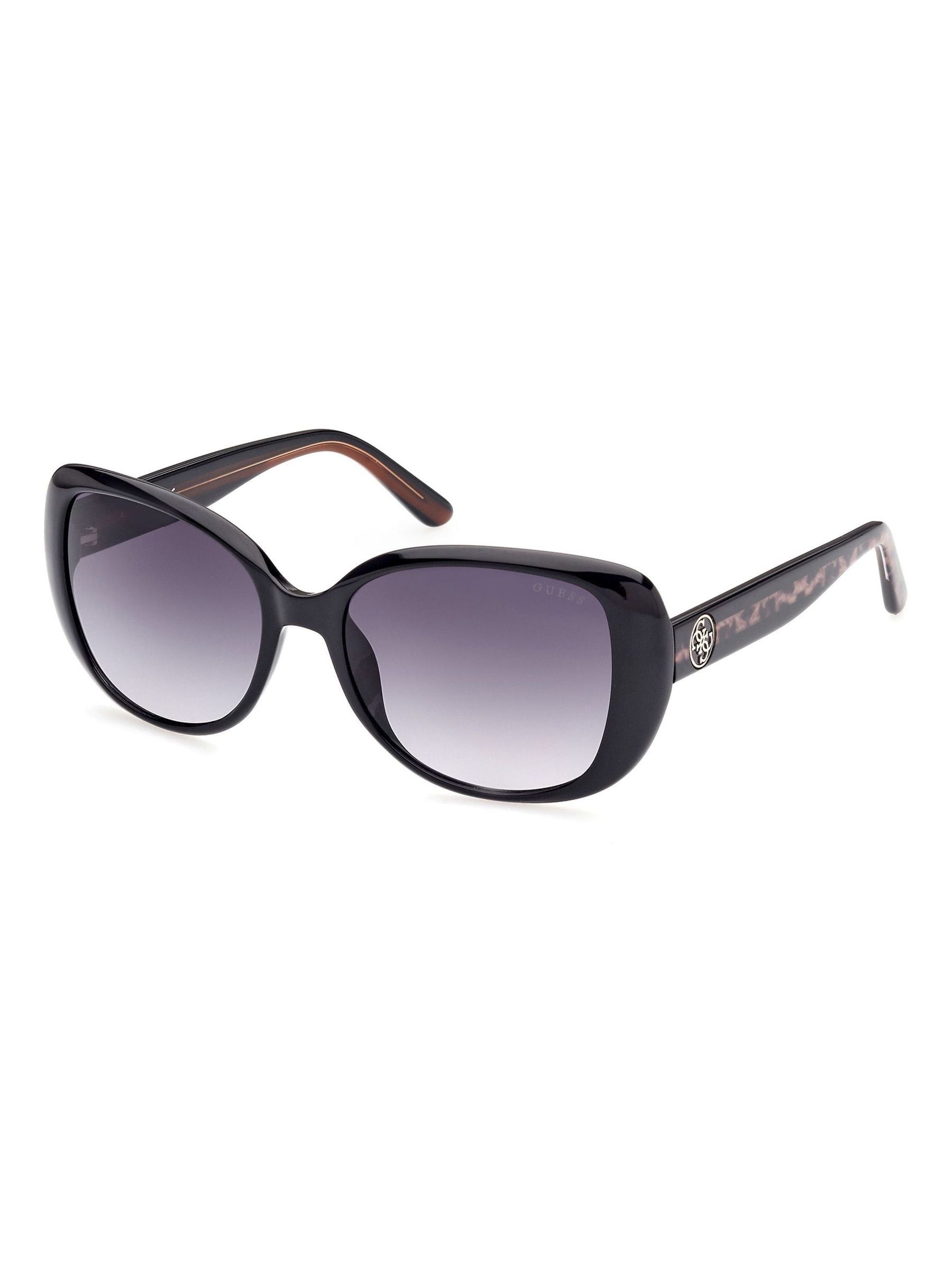 Guess shiny black rectangular acetate sunglasses, UK version