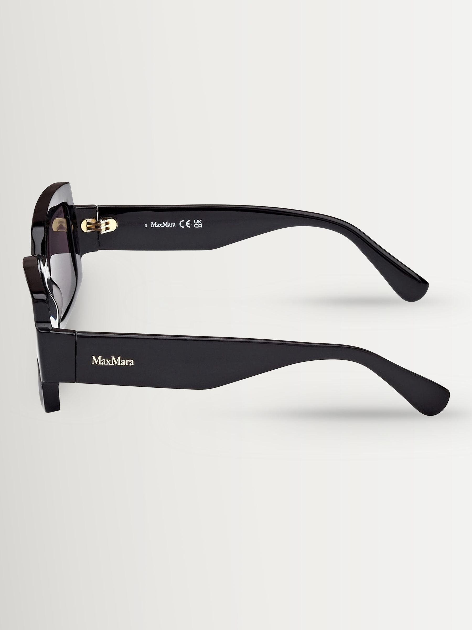 Max Mara Black Square sunglasses with shaped temples, UK version
