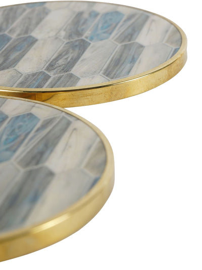 Libra Interiors Set de 4 sous-verres style mosaïque bleue