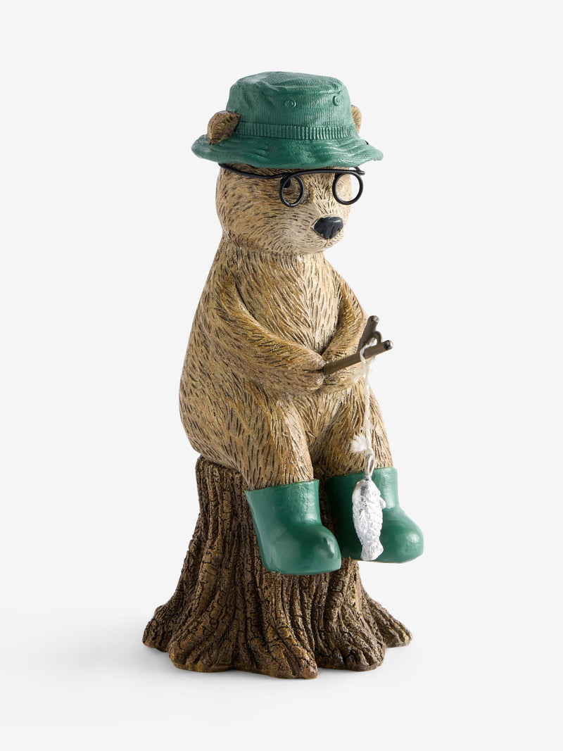 Natural Bertie bear fishing ornament 15cm, UK version