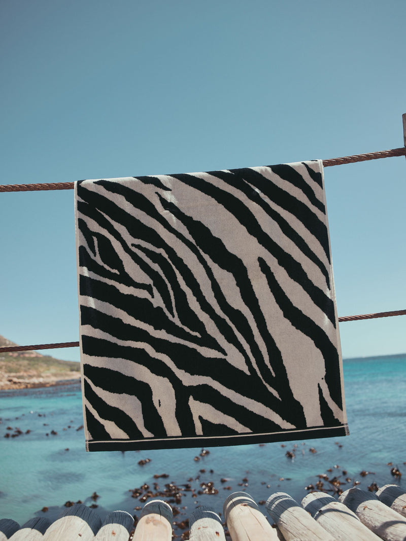 Zebra Monochrome Beach Towel 100% Cotton