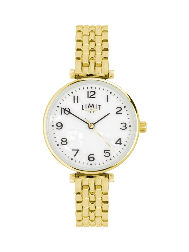 Limit gold round analogue watch with bracelet 30mm, UK version