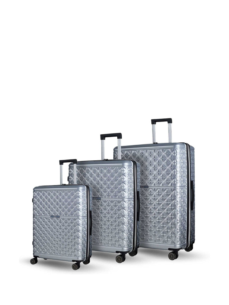 Rock Luggage Silver Maya Suitcases Set 3 Piece