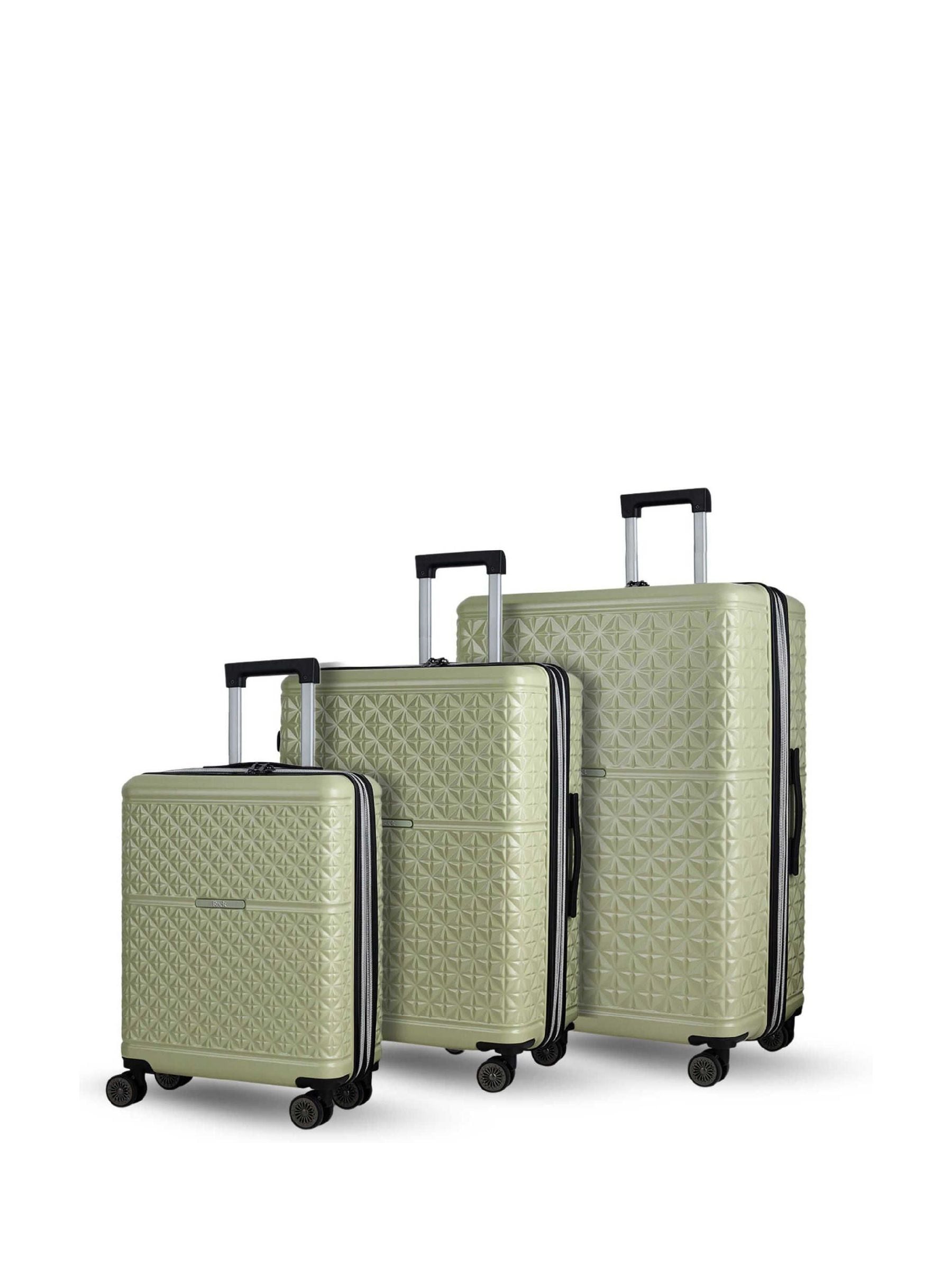 Rock Luggage Light Green Maya Suitcases Set 3 Piece