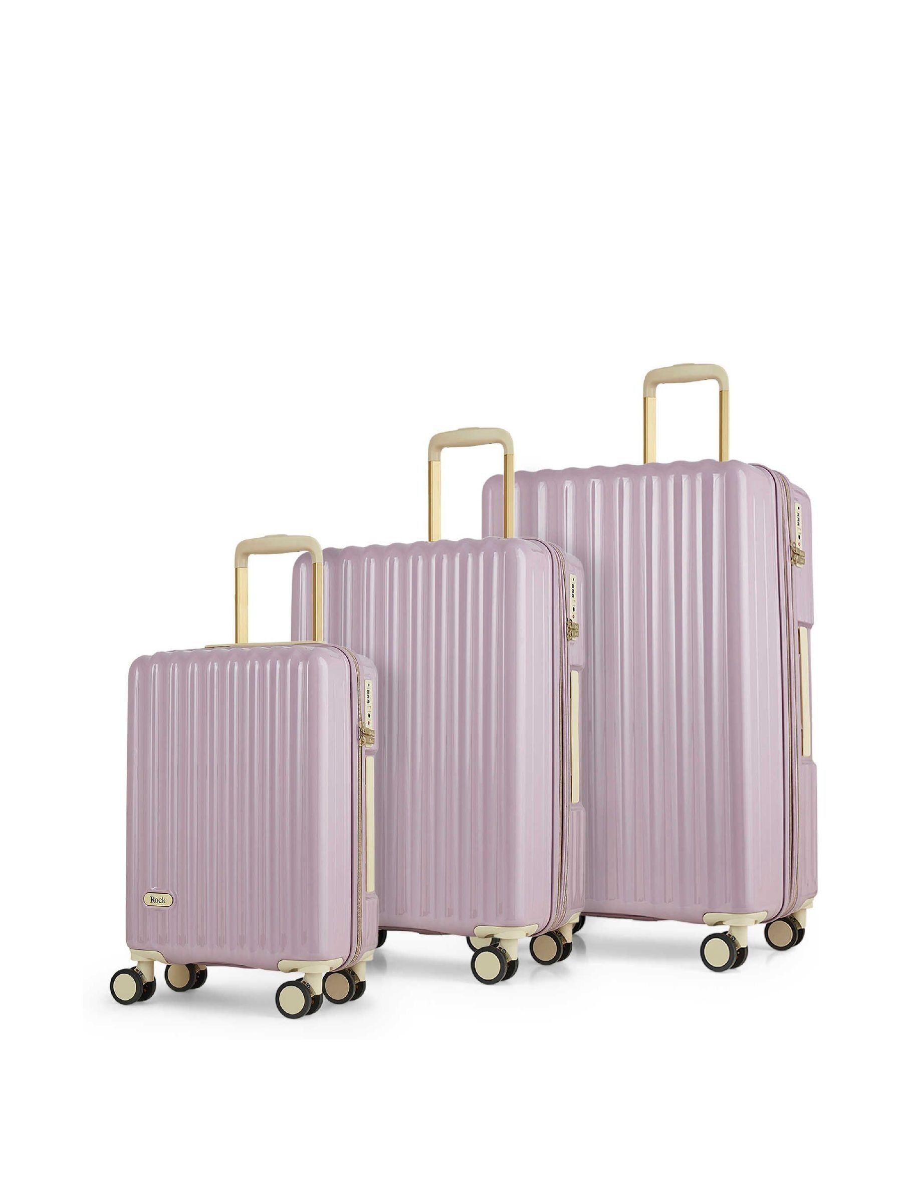 Rock Luggage Purple Primrose Suitcases Set 3 Piece