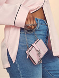 Victoria's Secret Black Nappa Convertible Chain Wallet