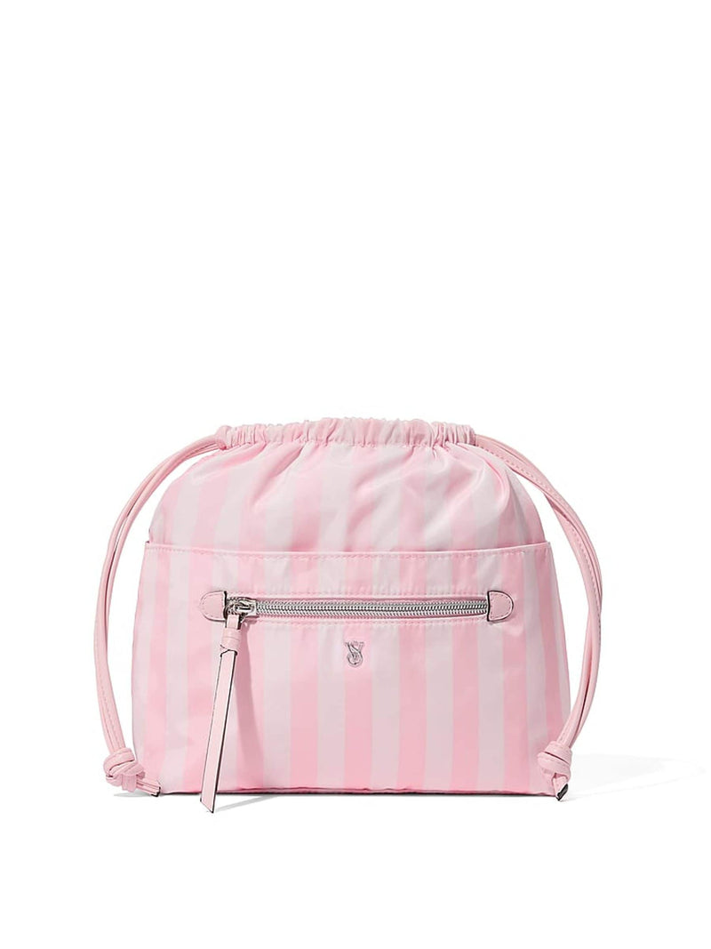 Victoria's Secret Black V Quilt Cinch Makeup Bag