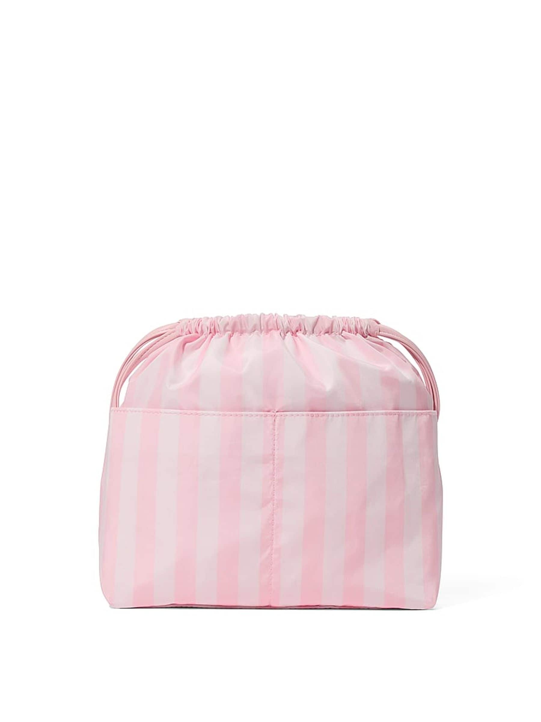 Victoria's Secret Black V Quilt Cinch Makeup Bag