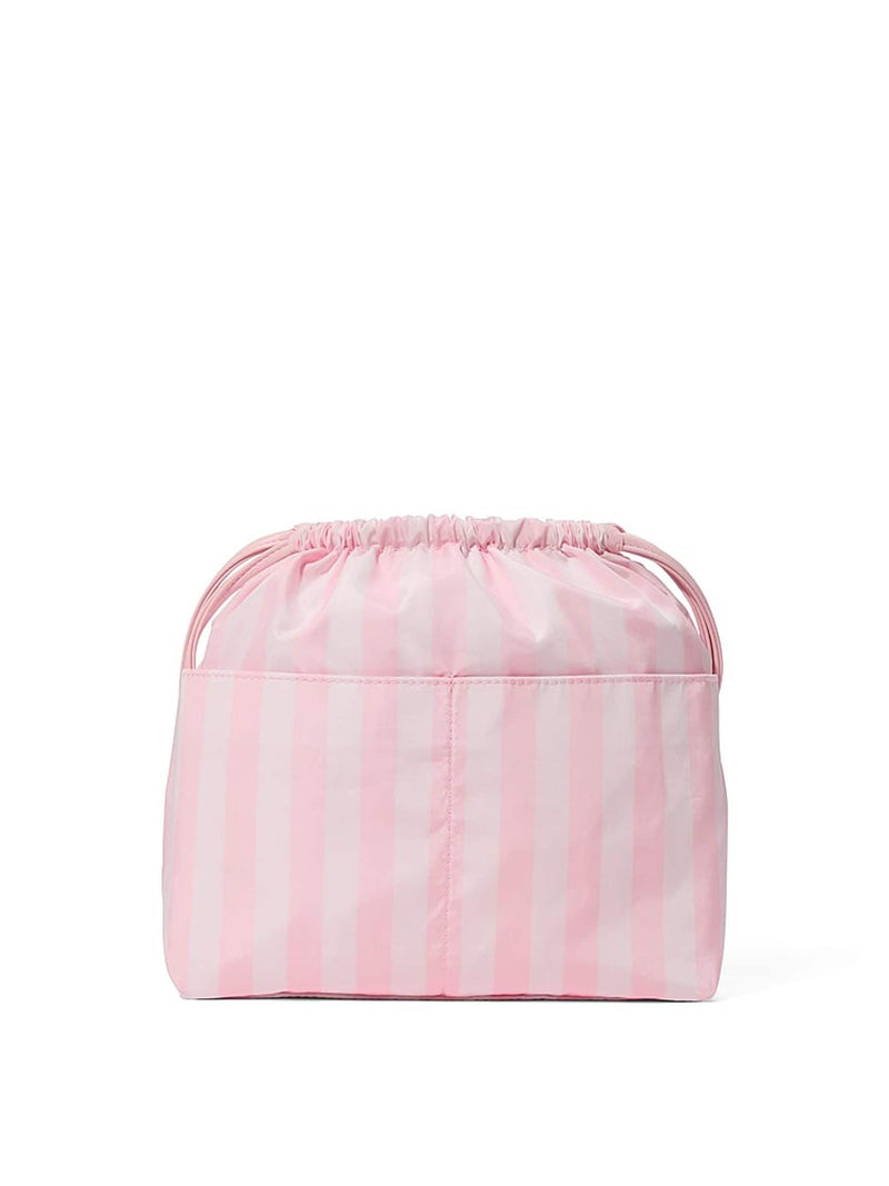 Victoria's Secret Black V Quilt Cinch Makeup Bag