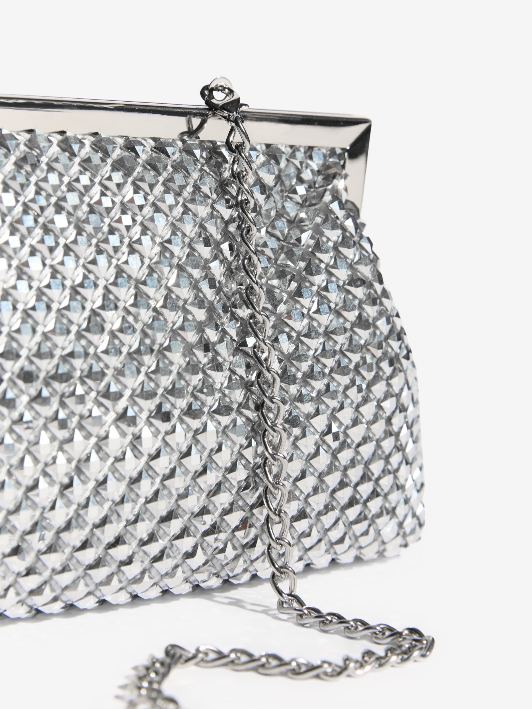 Friends Like These silver chain mail clutch bag - British product
