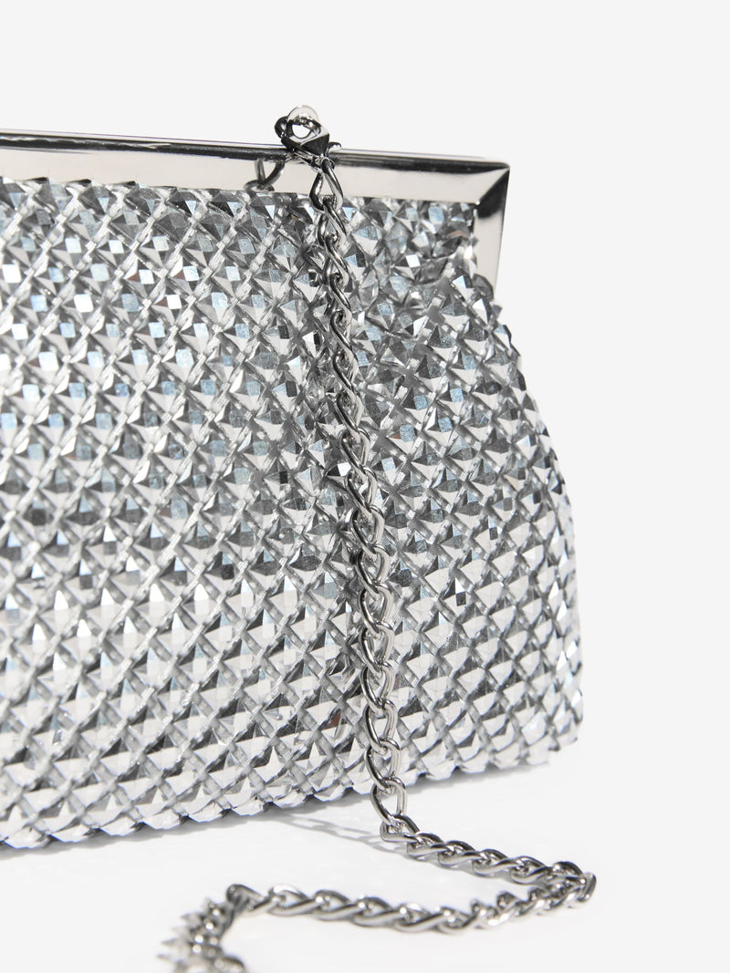 Friends Like These silver chain mail clutch bag - British product
