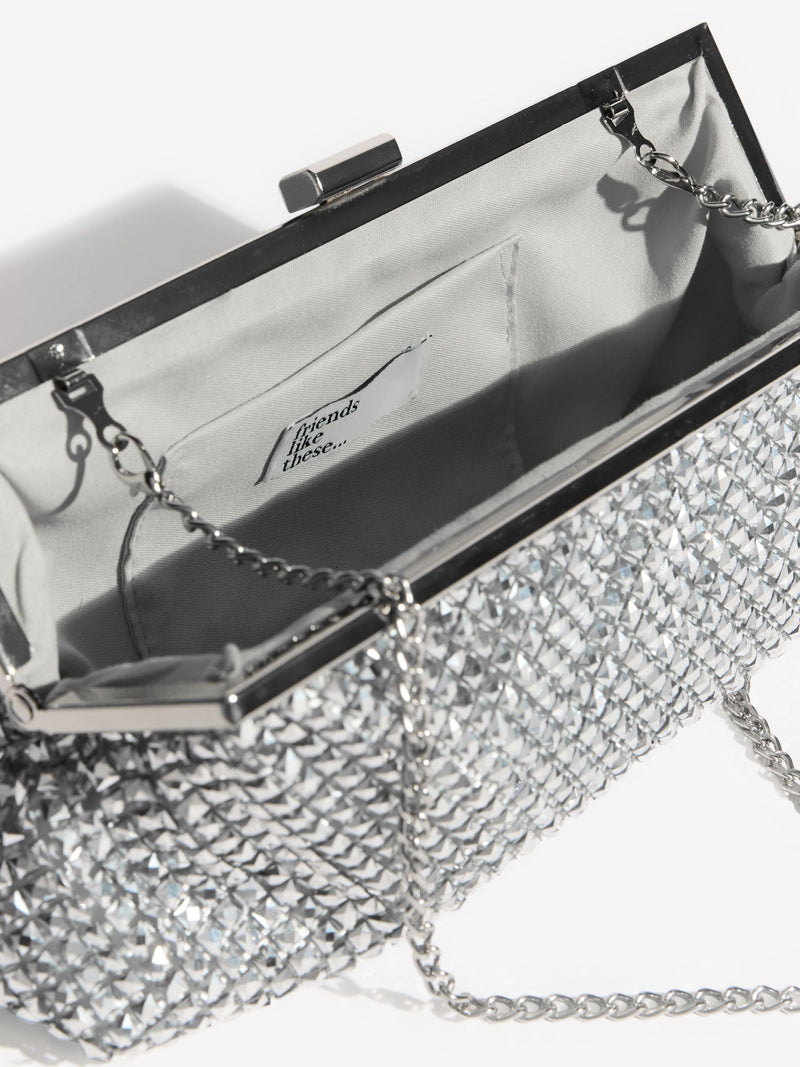 Friends Like These silver chain mail clutch bag - British product