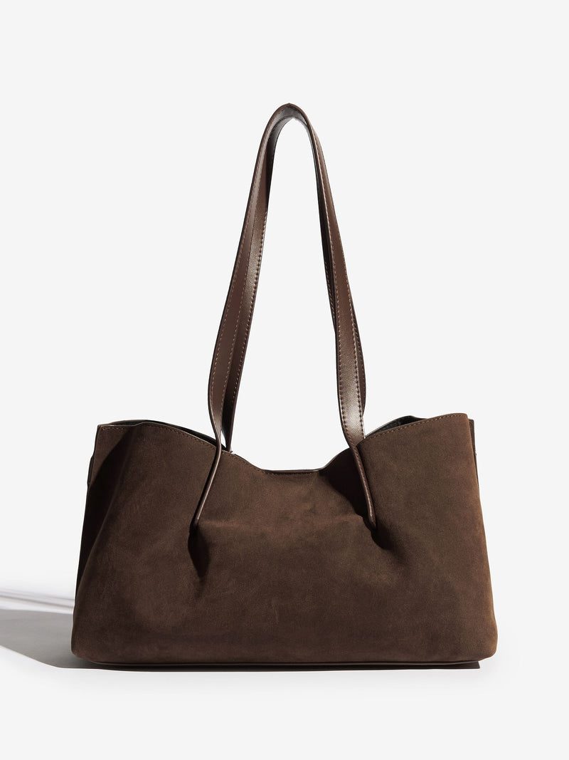 Friends Like These chocolate brown faux suede tote bag (British brand)
