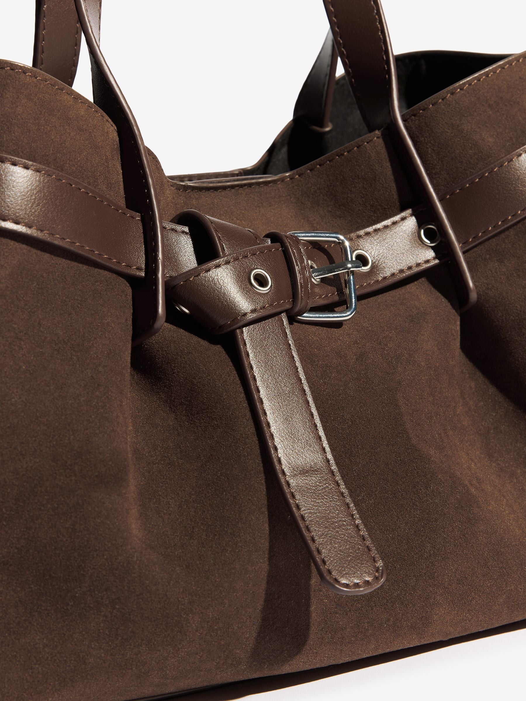 Friends Like These chocolate brown faux suede tote bag (British brand)