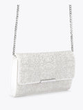 Carvela white Gala clutch bag with faux pearl and crystal (British brand)
