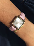 Pink Heart Charm Detail Watch silver tone - British product