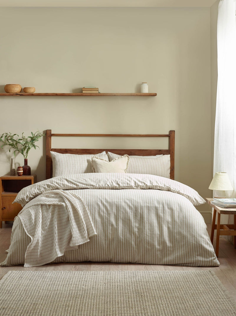 Holme Stripe Brushed Cotton Duvet Cover Set (British brand)